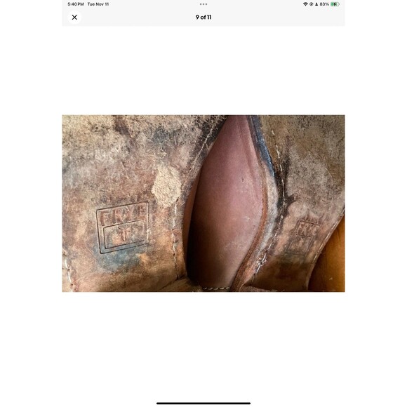 Frye Carson Shortie Boots Womens 7.5 B Brown Leather Western Pull Up Shoes 76460 - Picture 9 of 11